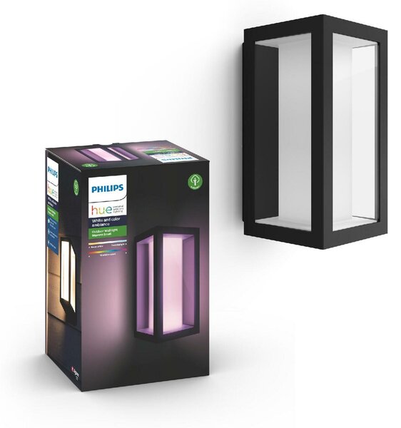 PHILIPS HUE Hue LED White and Color Ambiance Venkovní nástěnné svítidlo Philips Impress 17429/30/P7 černé 2200K-6500K RGB