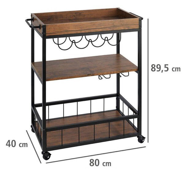 Wenko Rustico kuchyňský regál 80x40x89.5 cm černá-hnědá 54125100