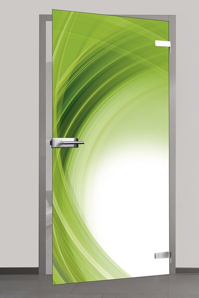 Celoskleněné dveře - Abstract zelený