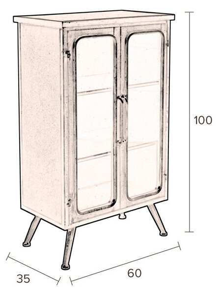 Černá kovová vitrína 60x100x35 cm Denza – Dutchbone