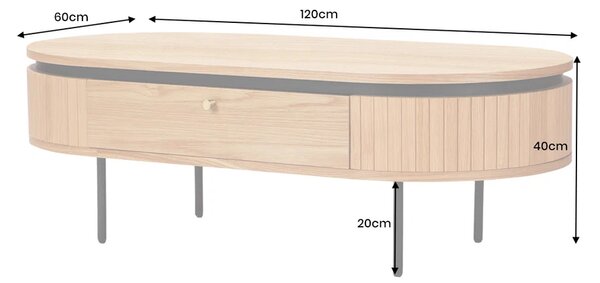 Massive home | Konferenční stolek ATELIER 120 CM dubová dýha