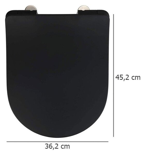 Toaletní sedátko, duroplast, černá barva