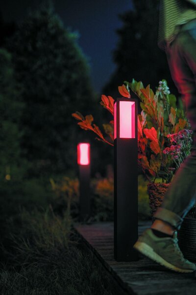 PHILIPS HUE Hue LED White and Color Ambiance Venkovní sloupkové svítidlo Philips Impress 17432/30/P7 černé 77cm 2200K-6500K RGB