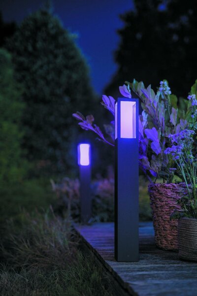 PHILIPS HUE Hue LED White and Color Ambiance Venkovní sloupkové svítidlo Philips Impress 17432/30/P7 černé 77cm 2200K-6500K RGB
