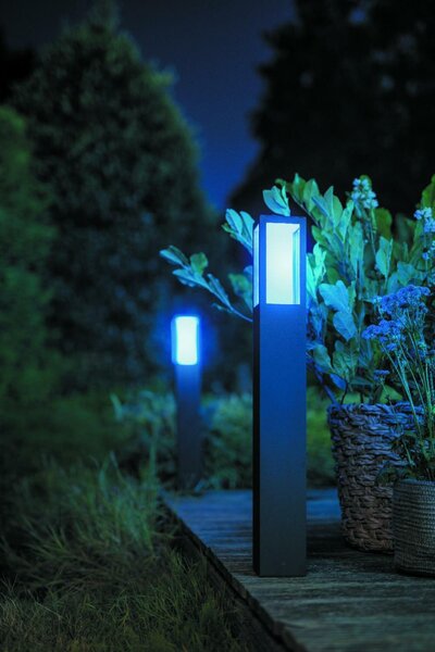 PHILIPS HUE Hue LED White and Color Ambiance Venkovní sloupkové svítidlo Philips Impress 17432/30/P7 černé 77cm 2200K-6500K RGB