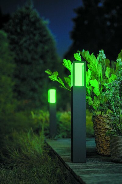 PHILIPS HUE Hue LED White and Color Ambiance Venkovní sloupkové svítidlo Philips Impress 17432/30/P7 černé 77cm 2200K-6500K RGB