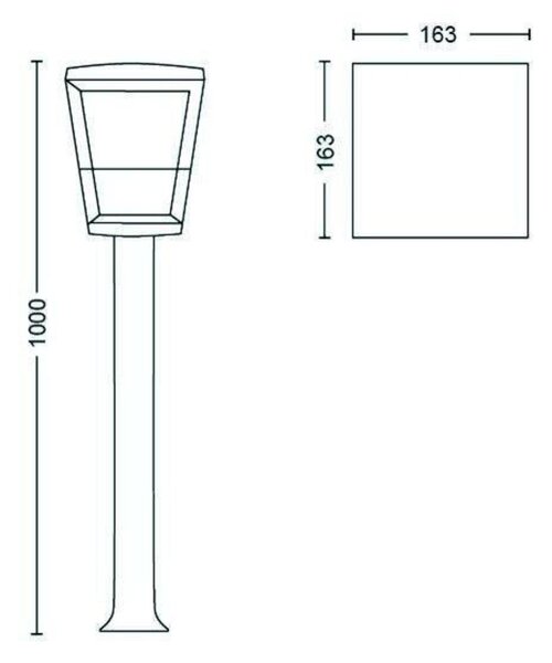 PHILIPS HUE Hue LED White and Color Ambiance Venkovní sloupkové svítidlo Philips Econic 17442/30/P7 černé 100cm 2200K-6500K RGB