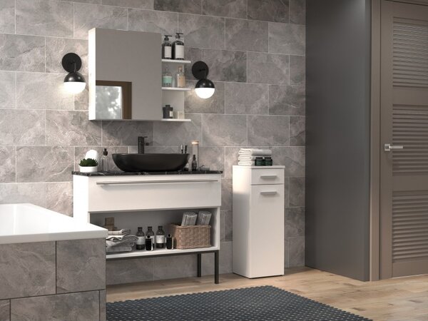 Nízká skříňka do koupelny se zásuvkou ATSO - matná bílá