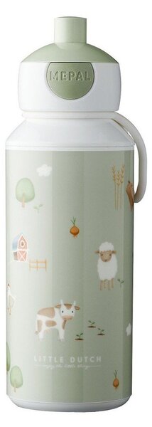 Světle zelená plastová dětská lahev 400 ml Little Farm by Little Dutch – Mepal