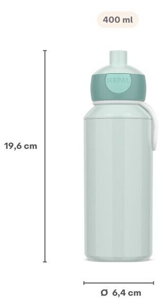 Bílá/světle modrá plastová dětská lahev 400 ml Sailors Bay by Little Dutch – Mepal