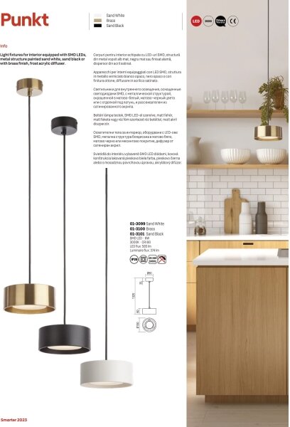 Redo 01-3101 - LED Lustr na lanku PUNKT LED/6W/230V pr. 15 cm černá