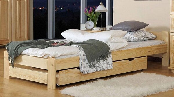 Dřevěná postel Viktor 90x200 + rošt ZDARMA - borovice