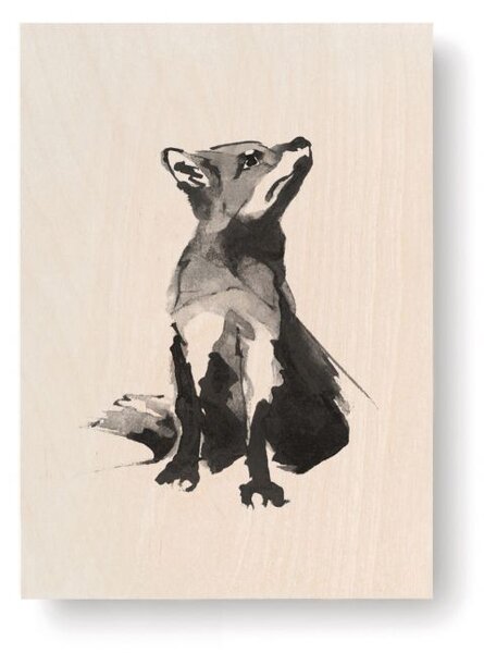 Obrázek na dřevěné kartě Fox 10x15 cm Teemu Järvi Illustrations