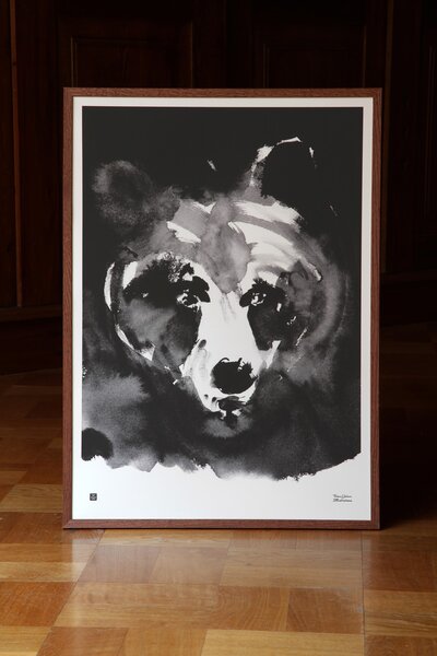 Plakát Mysterious Bear velký 50x70 cm Teemu Järvi Illustrations