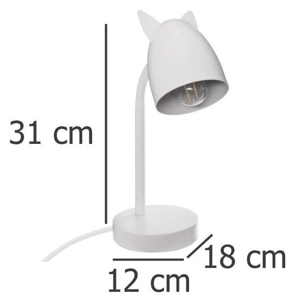 Stolní lampa OREILLLES ROSE, kov, barva bílá