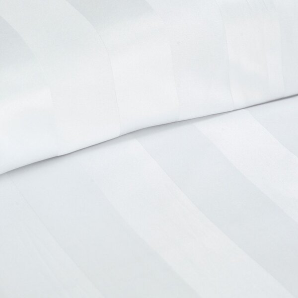 Bílé saténové povlečení na jednolůžko 135x200 cm So Soft Satin Stripe – Catherine Lansfield