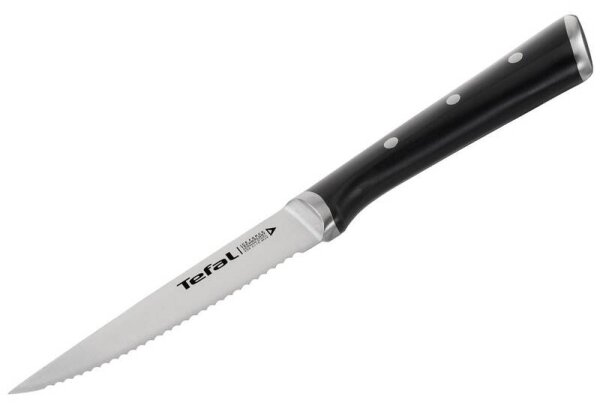 Tefal - Sada nerezových nožů na steak ICE FORCE 11 cm chrom/černá 4 ks