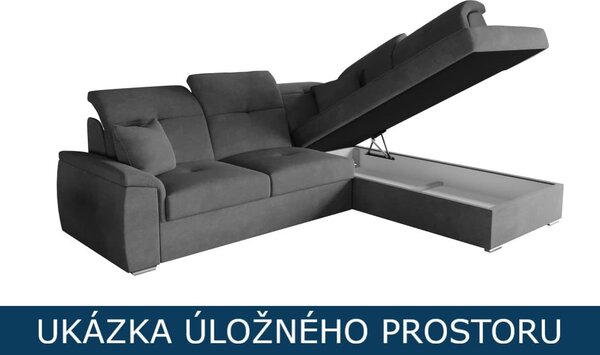 Rozkládací sedací souprava do L - Bono - černá Varianta: Levá