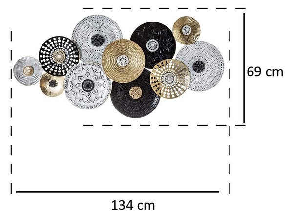Nástěnná dekorace DECO WALL, moderní design, 134 x 68 cm