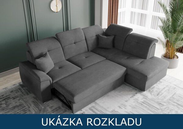 Rozkládací sedací souprava do L - Bono - černá Varianta: Levá