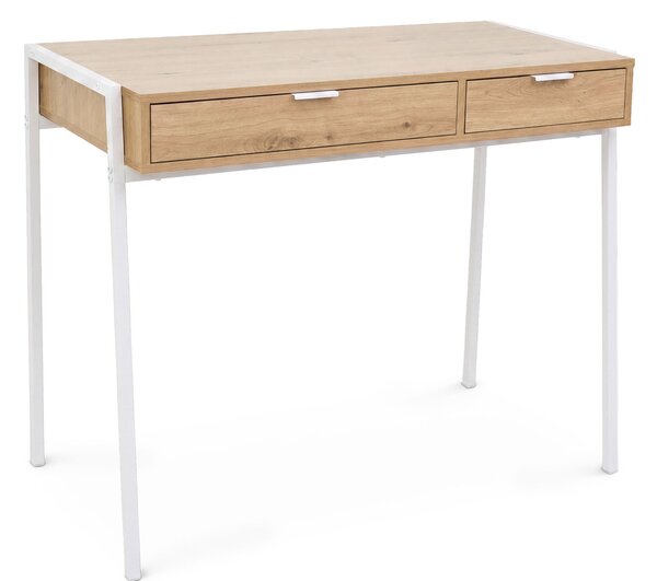 Ak furniture Psací stůl Zentia 100 cm bílý/dub Artisan
