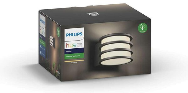 PHILIPS HUE Hue White Venkovní nástěnné svítidlo Philips Lucca 17401/93/P0 antracitové, 2700K