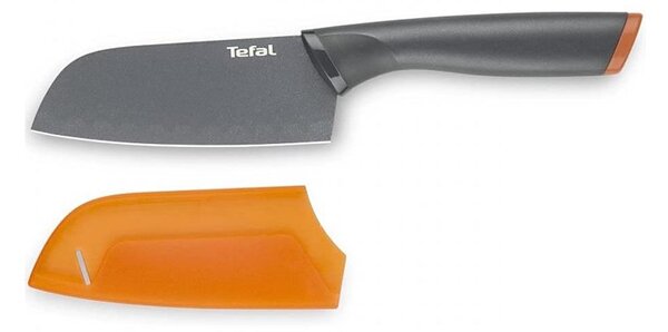 Tefal - Nerezový nůž santoku FRESH KITCHEN 12 cm šedá/oranžová