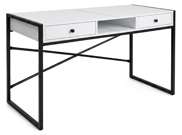 Ak furniture Psací stůl Elonis 123 cm bílý/černý