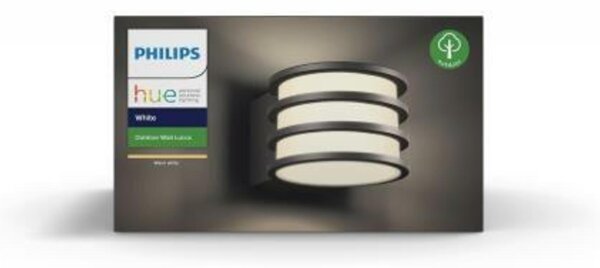 PHILIPS HUE Hue White Venkovní nástěnné svítidlo Philips Lucca 17401/93/P0 antracitové, 2700K