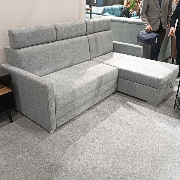 Malá sedací souprava HUGO MINI | 217x160 cm | rozkládací s úložným prostorem | VÝBĚR TKANIN