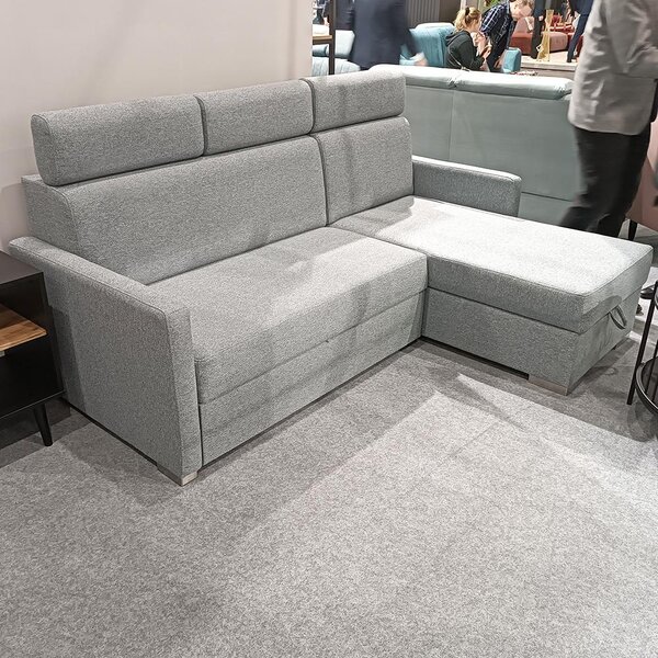 Malá sedací souprava HUGO MINI | 217x160 cm | rozkládací s úložným prostorem | VÝBĚR TKANIN