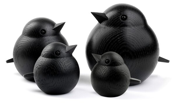 Dřevěný ptáček Mini Sparrow Black Stained Oak Novoform