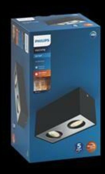 LED Bodové svítidlo Philips Box 50492/30/P0 černé 2x4,5W