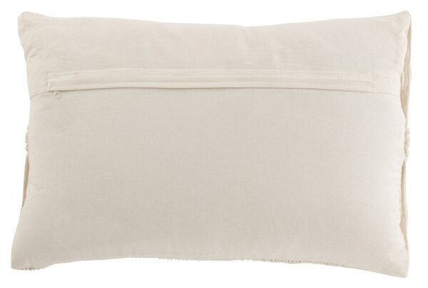 Přírodně bílý polštář s drhaným vzorem Macramé Linea - 74*16*36 cm - J-Line by Jolipa