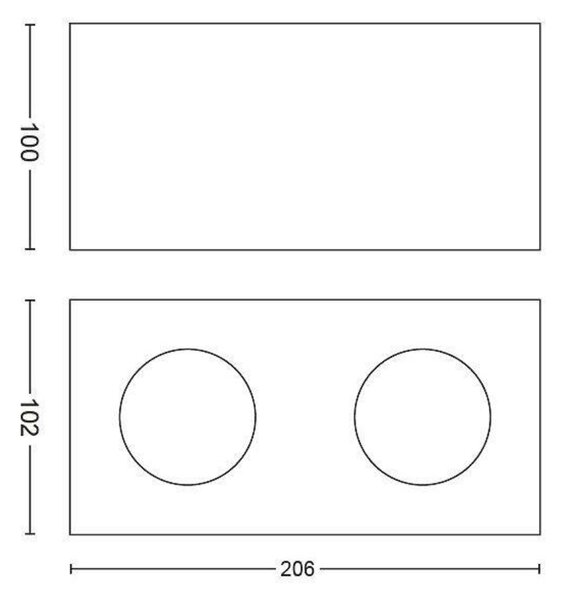 LED Bodové svítidlo Philips Box 50492/30/P0 černé 2x4,5W