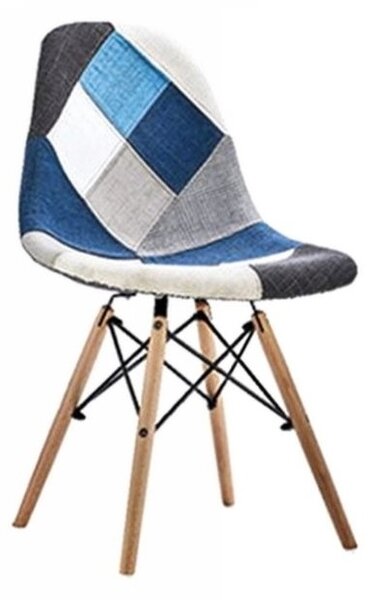 Jídelní židle PATCHWORK modrá - skandinávský styl