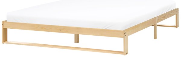 Postel bez čela Borovicové dřevo TALAIRAN 180 x 200 cm Světle hnědá