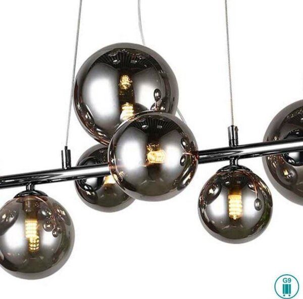 Wofi 6014.10.24.9000 - LED Lustr na lanku VILLA 10xG9/3W/230V černá/chrom