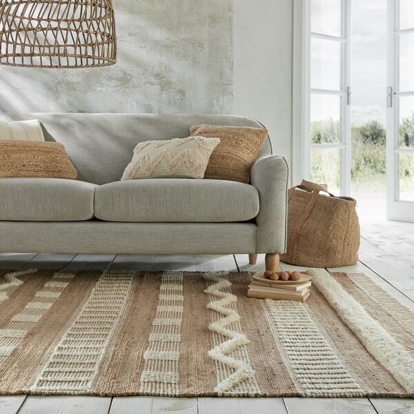 Flair Rugs, Kusový koberec Jubilant Medina Jute Natural/Ivory, 120x170, béžová, ložnice