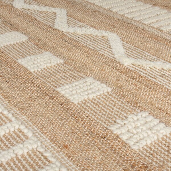 Flair Rugs, Běhoun Jubilant Medina Jute Natural/Ivory, 60x230, béžová, ložnice