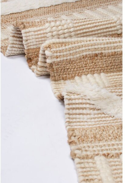 Flair Rugs, Běhoun Jubilant Medina Jute Natural/Ivory, 60x230, béžová, ložnice