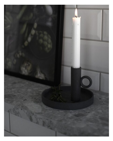 Keramický svícen Linde Black 16 cm Storefactory Scandinavia