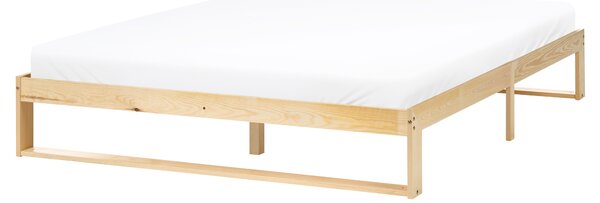 Postel bez čela Borovicové dřevo TALAIRAN 160 x 200 cm Světle hnědá
