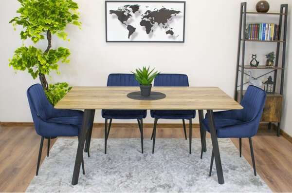 TRENDIE Sametová židle Berlin modrá
