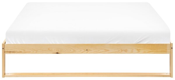 Postel bez čela Borovicové dřevo TALAIRAN 140 x 200 cm Světle hnědá