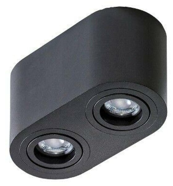 Stropní bodové přisazené svítidlo AZzardo Brant 2 black AZ2821 GU10 2x50W IP20 18cm černé