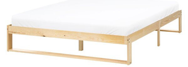 Postel bez čela Borovicové dřevo TALAIRAN 140 x 200 cm Světle hnědá