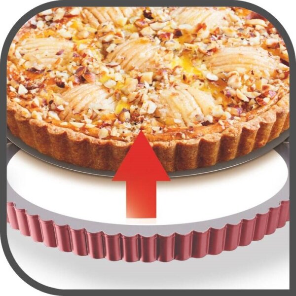 Tefal - Forma na koláč s vyjímacím dnem DELIBAKE 28 cm červená