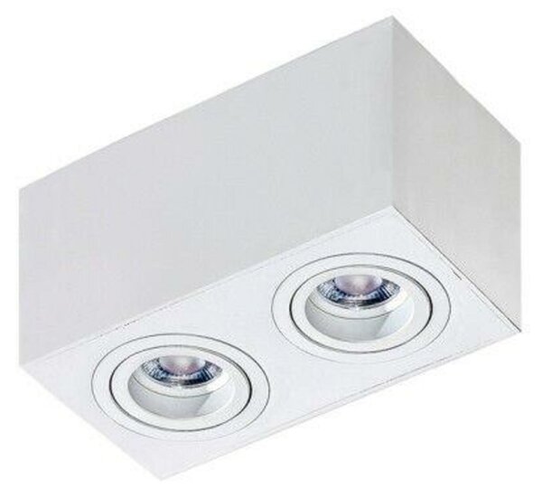 Stropní bodové přisazené svítidlo AZzardo Brant 2 square white AZ2826 GU10 2x50W IP20 18cm hranaté bílé