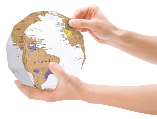 Stírací závěsný globus Scratch globe Luckies